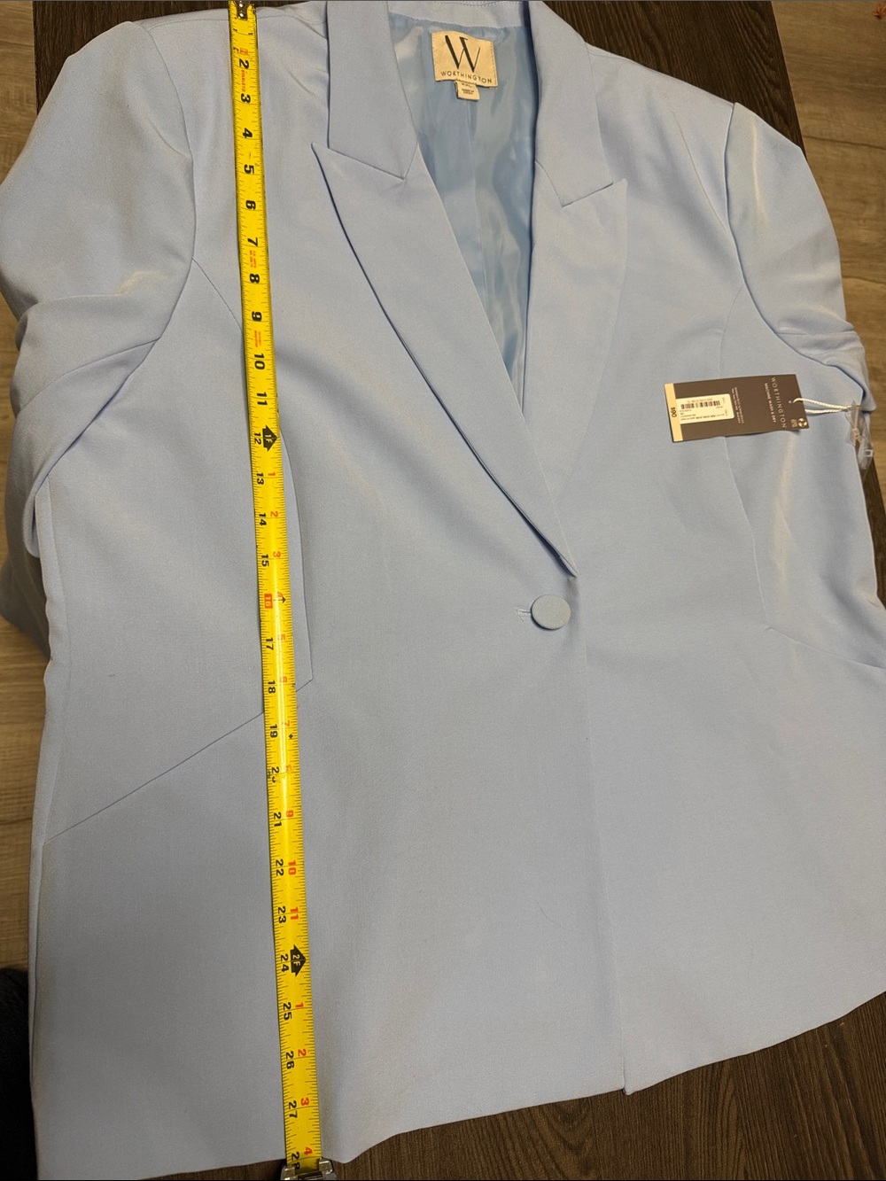 Worthington Pastel Blue Single-Button Blazer - Picture 7 of 7